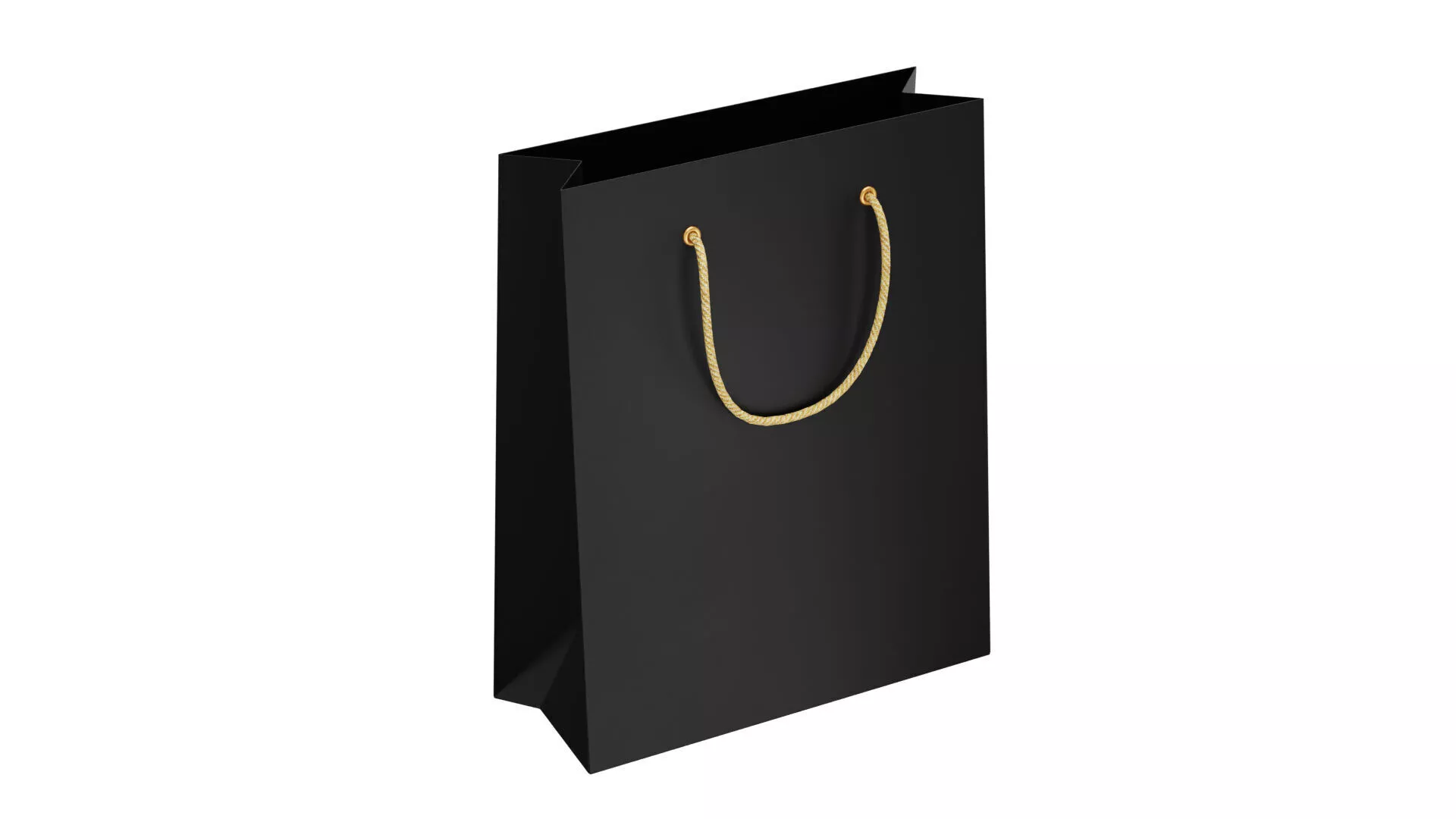 Black Paper bag Low-poly 3D model