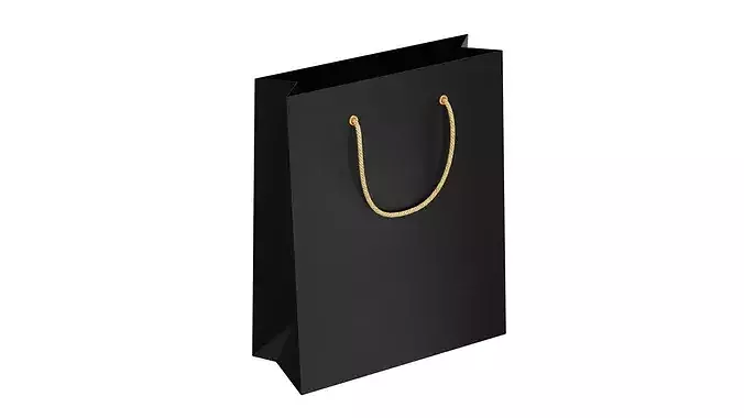 Black Paper bag Low-poly 3D model