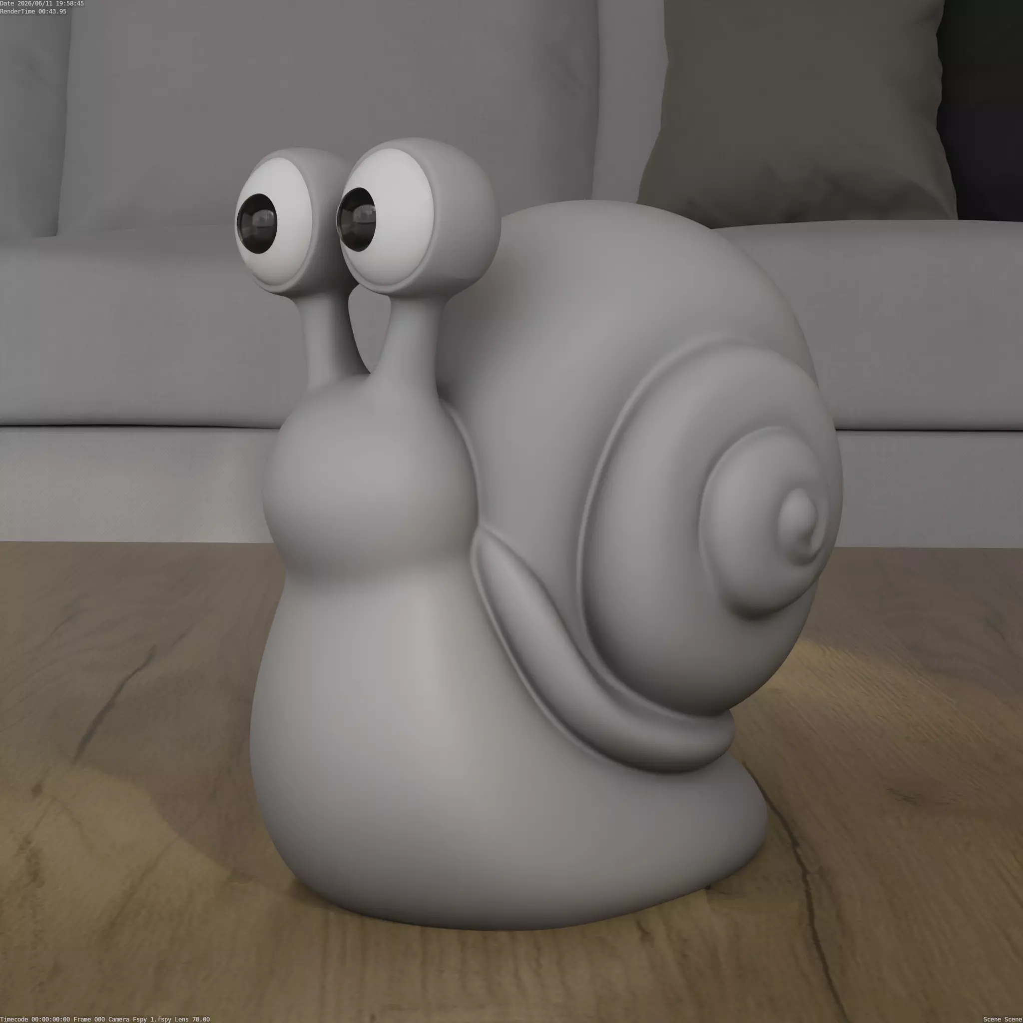Cute Cartoon Snail 3D Printable STL Model 3D print model