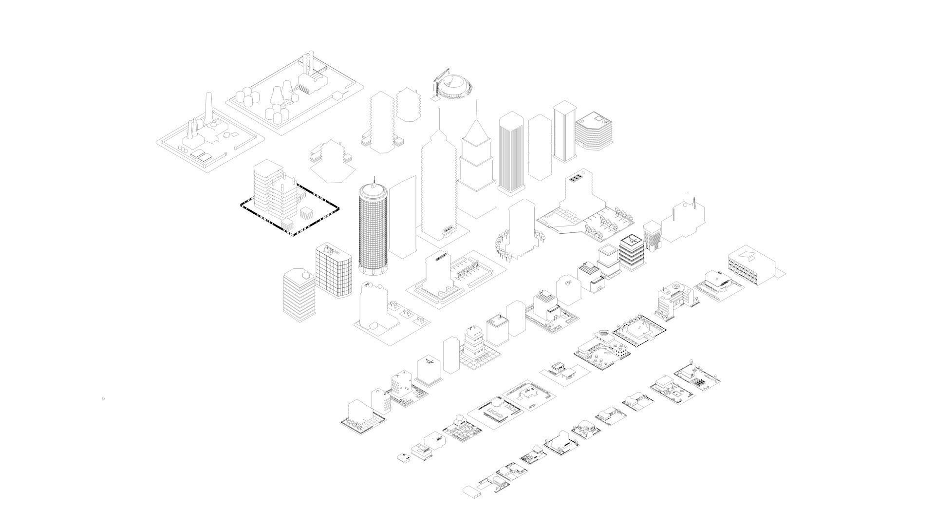 Low Poly Buildings Pack 3D model_6