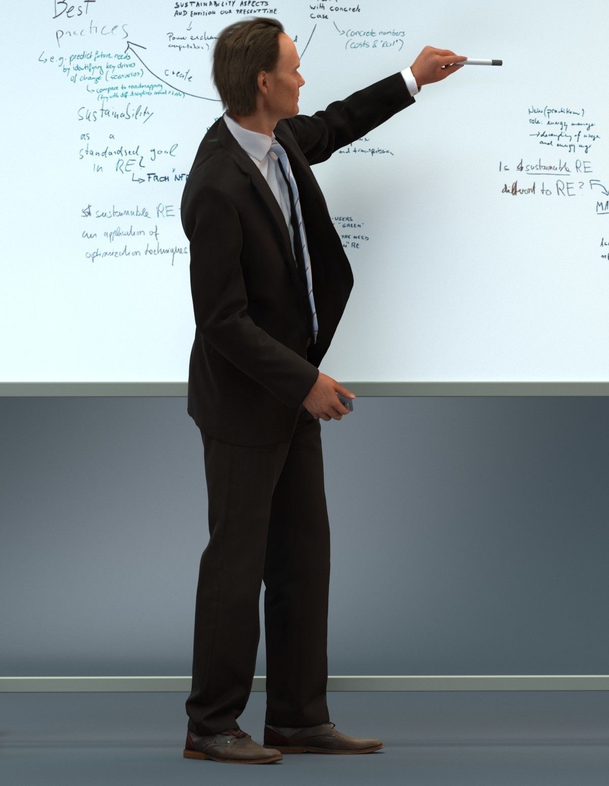 Man in suit giving a presentation 3D model_4