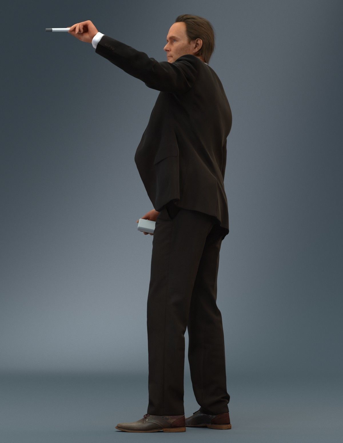 Man in suit giving a presentation 3D model_8