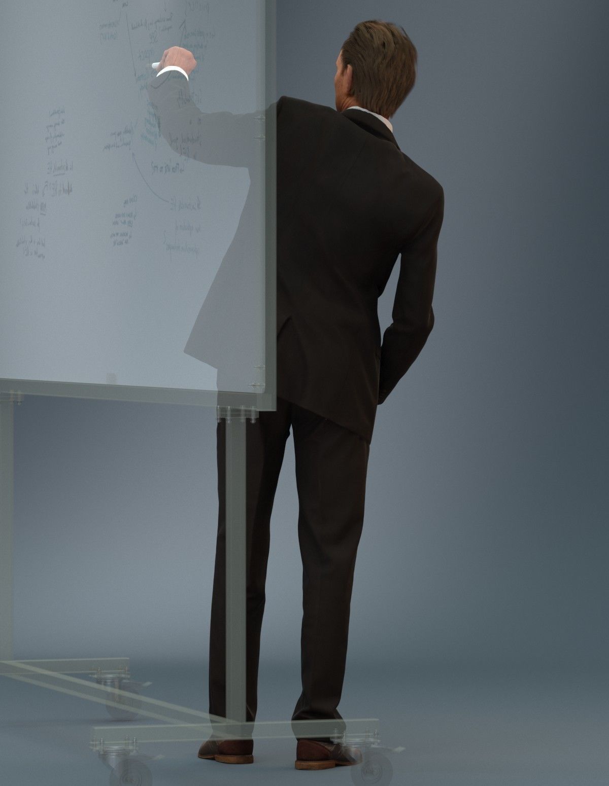 Man in suit giving a presentation 3D model_7
