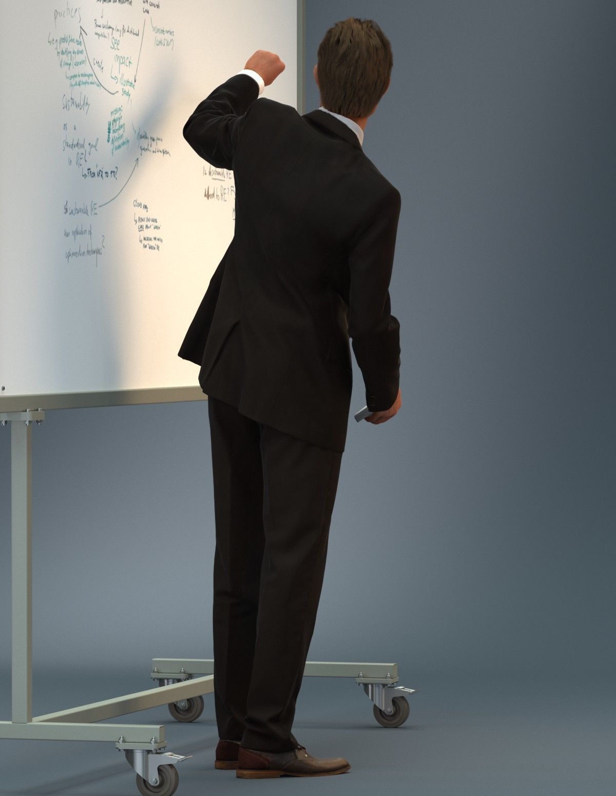 Man in suit giving a presentation 3D model_6