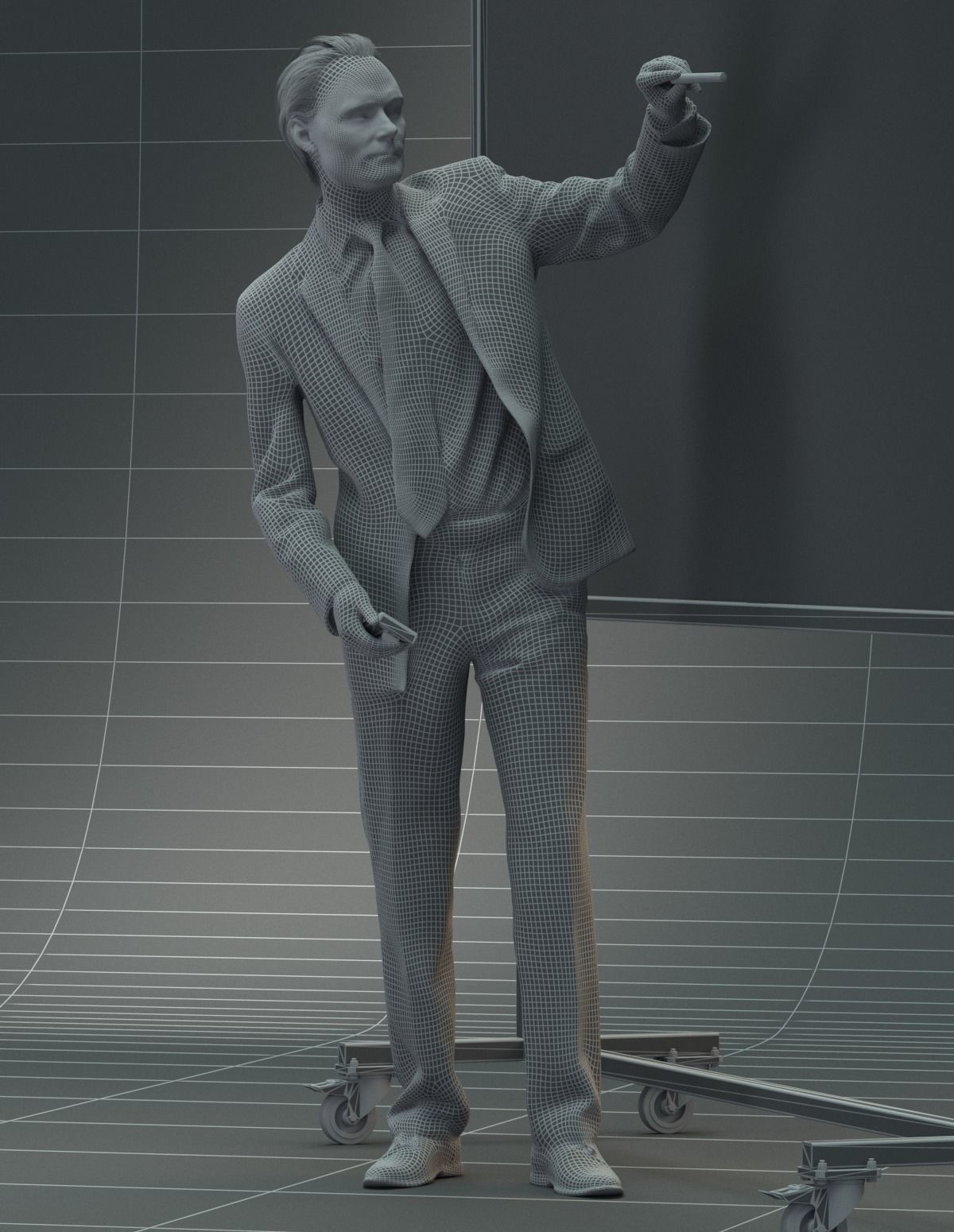 Man in suit giving a presentation 3D model_12