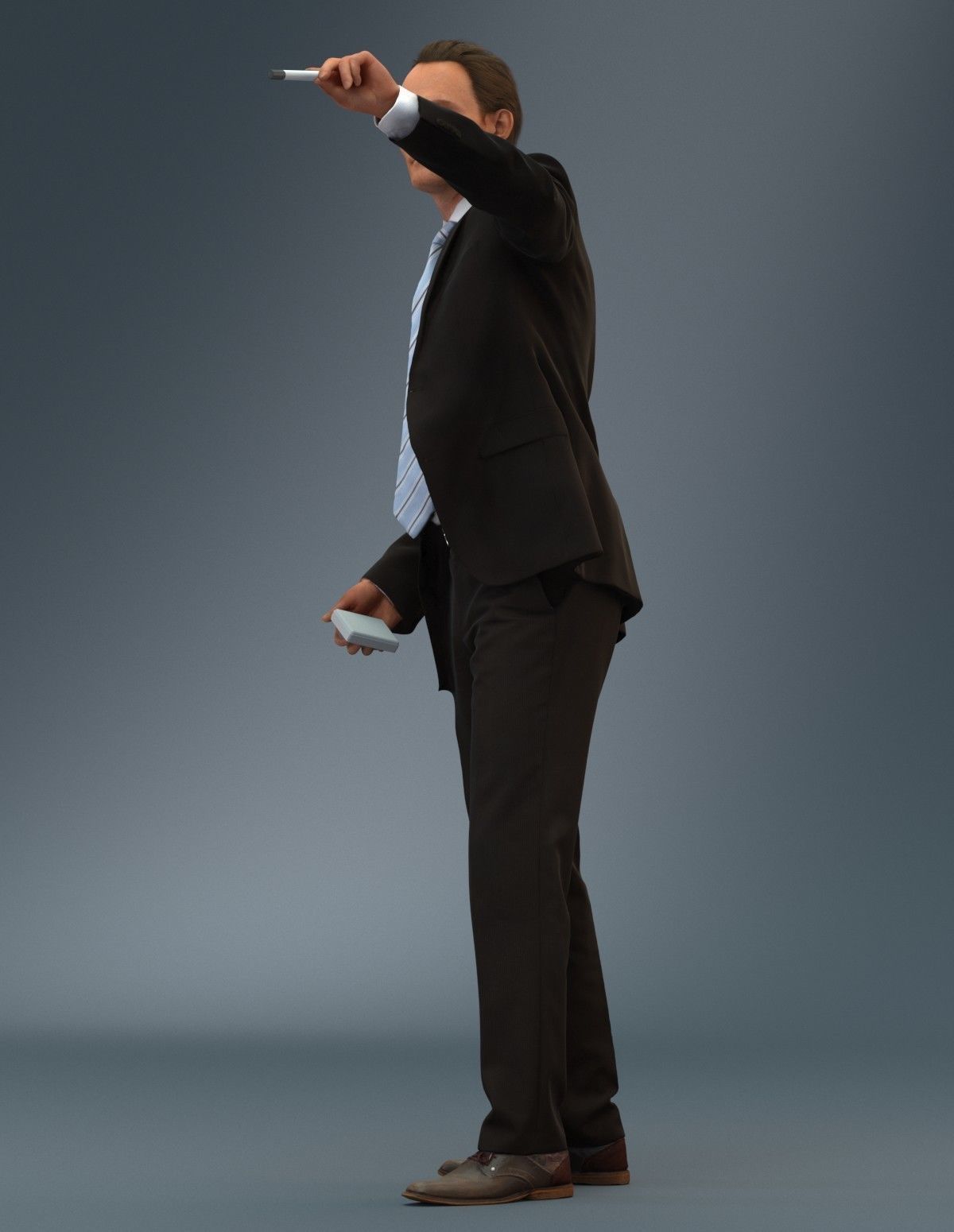 Man in suit giving a presentation 3D model_10