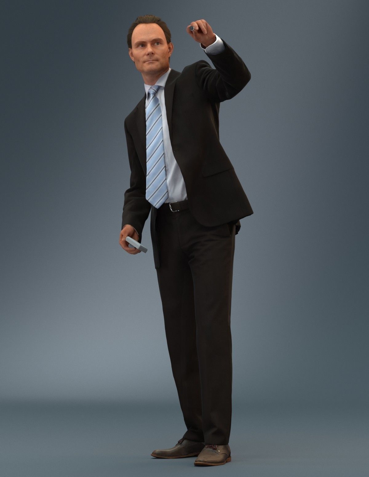 Man in suit giving a presentation 3D model_11