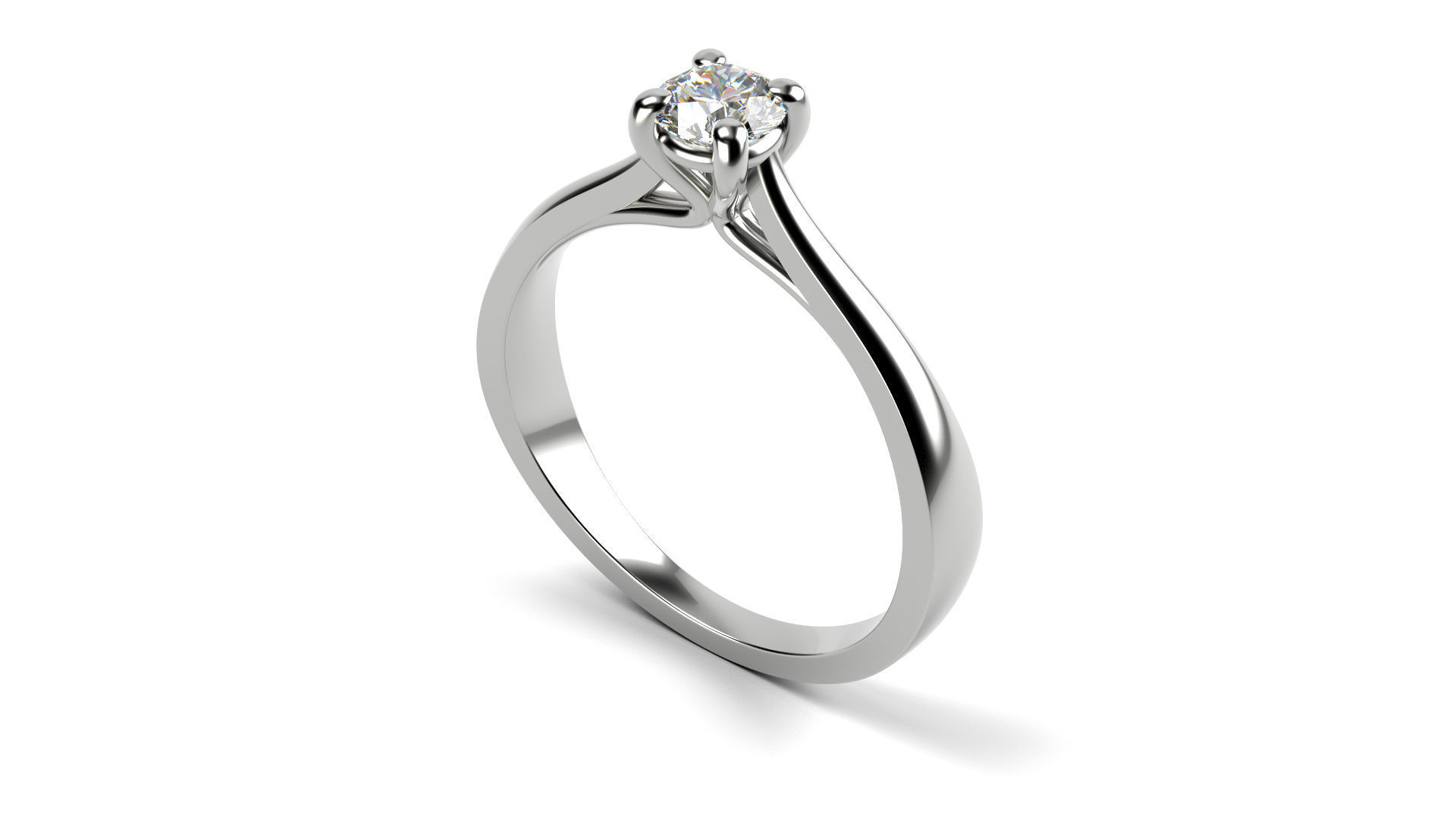 Cathedral Solitaire Ring 3D print model_1