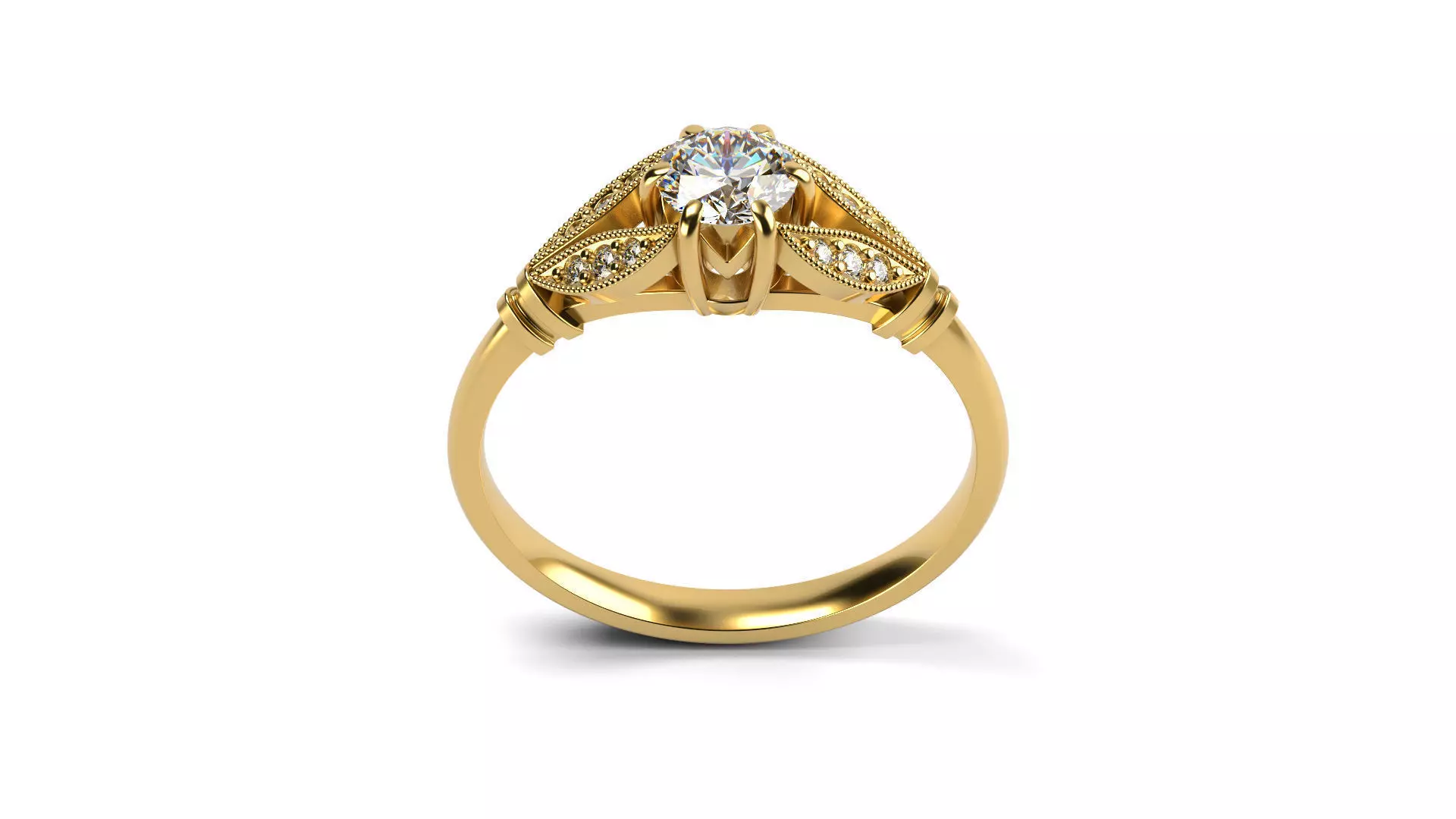 Edwardian Style Engagement Ring 3D print model_0