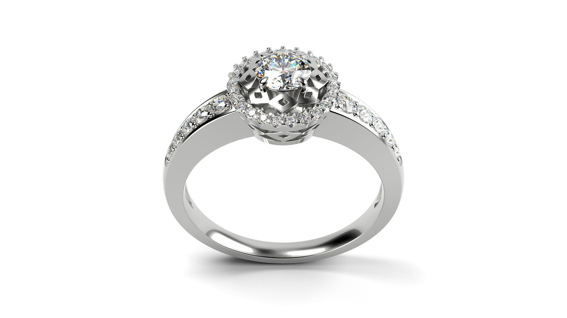 Rhombus pattern ring 3D print model_1