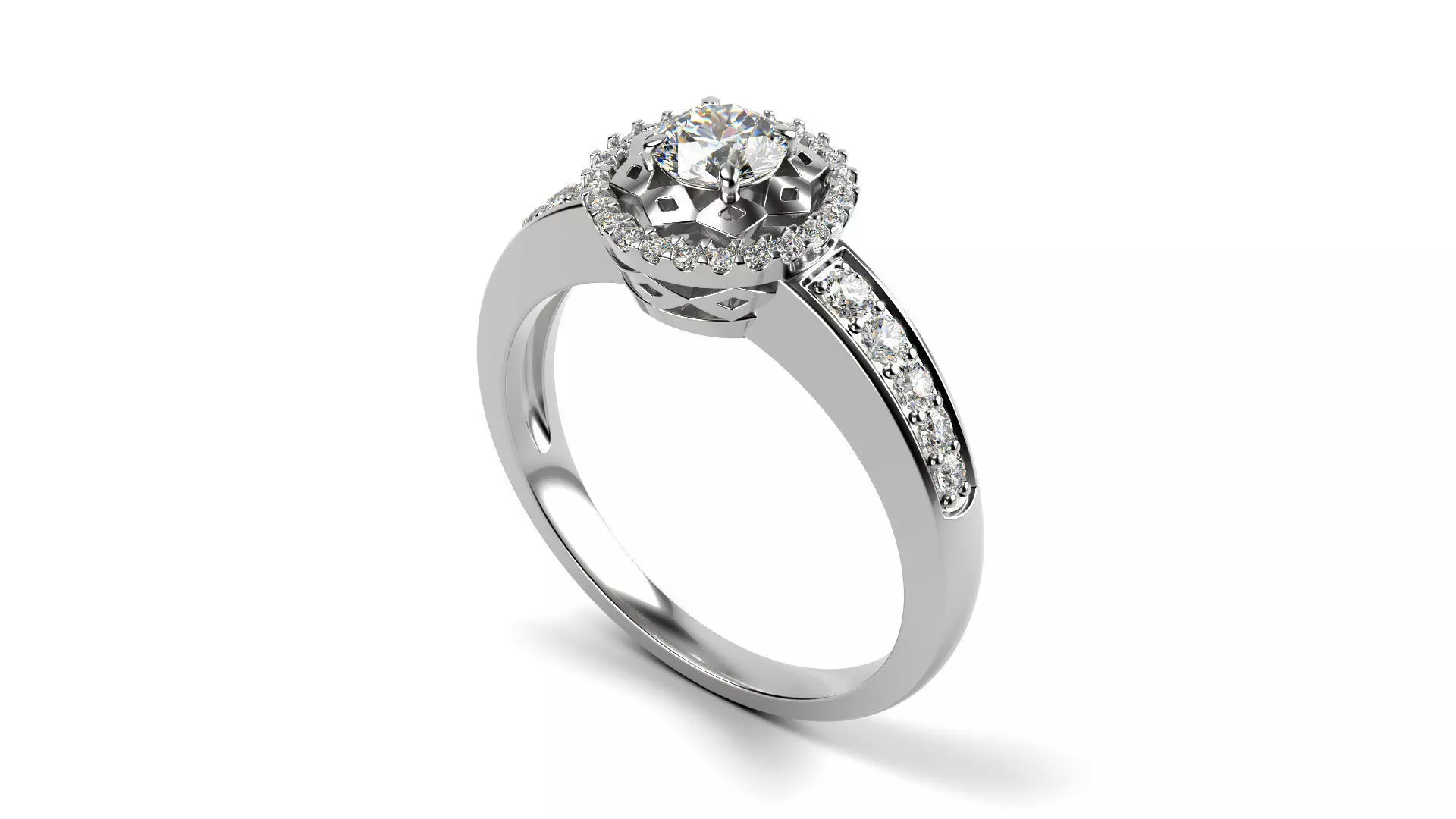 Rhombus pattern ring 3D print model_0