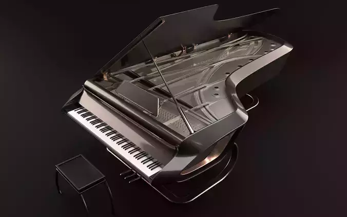 Grand Piano Design Low-poly 3D model