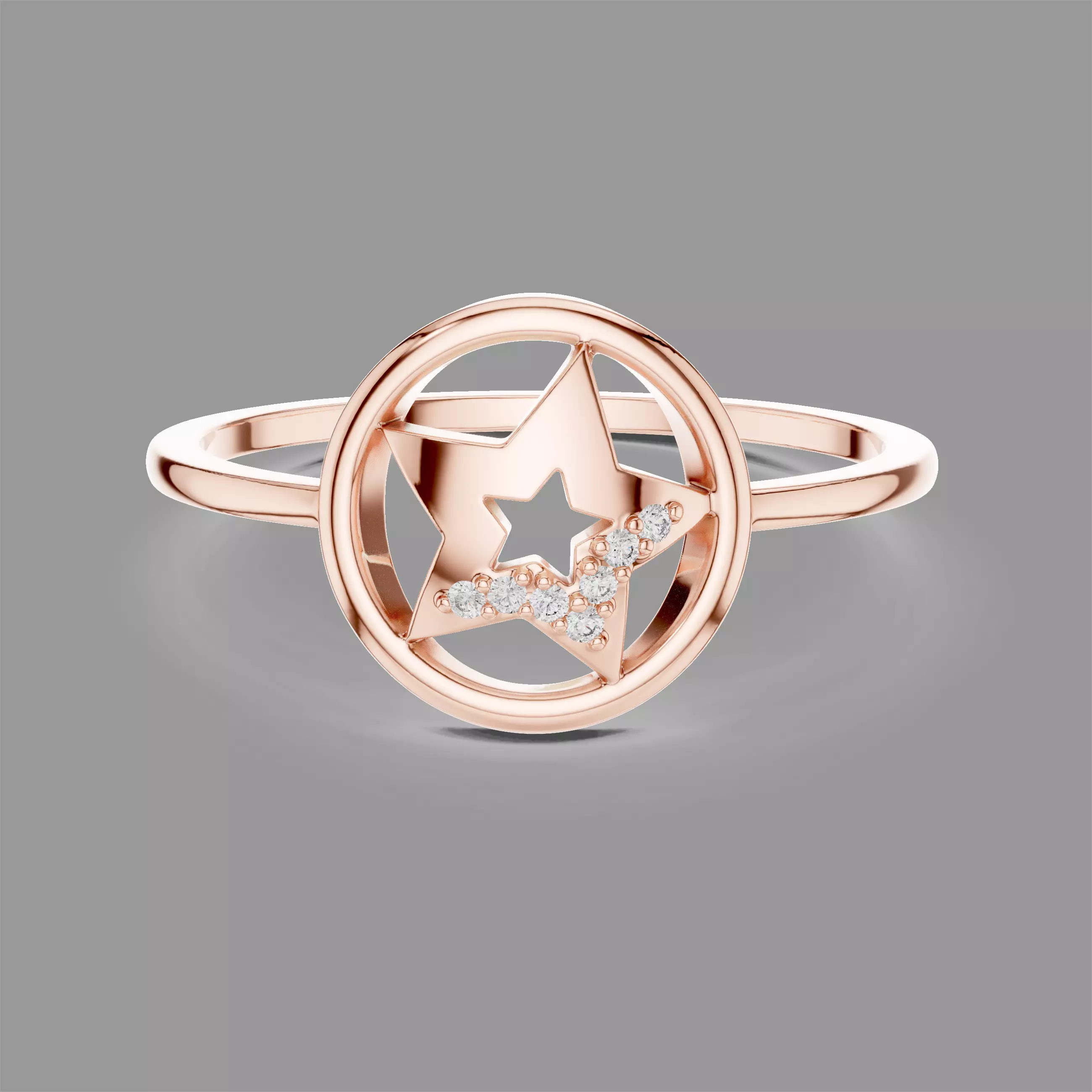 Minimalistic Ultra Light Weight Diamond Ring 3D print model