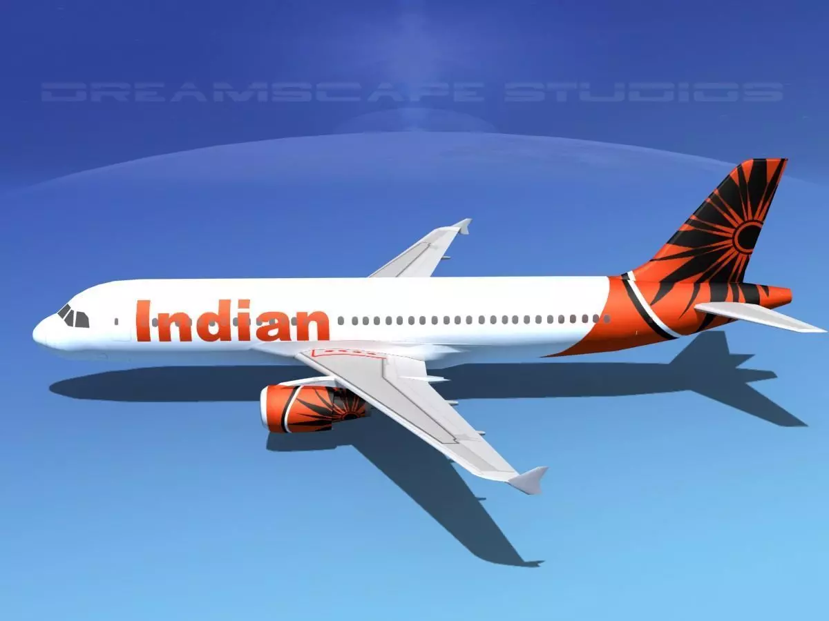 Airbus A320 LP Air India Low-poly 3D model_0