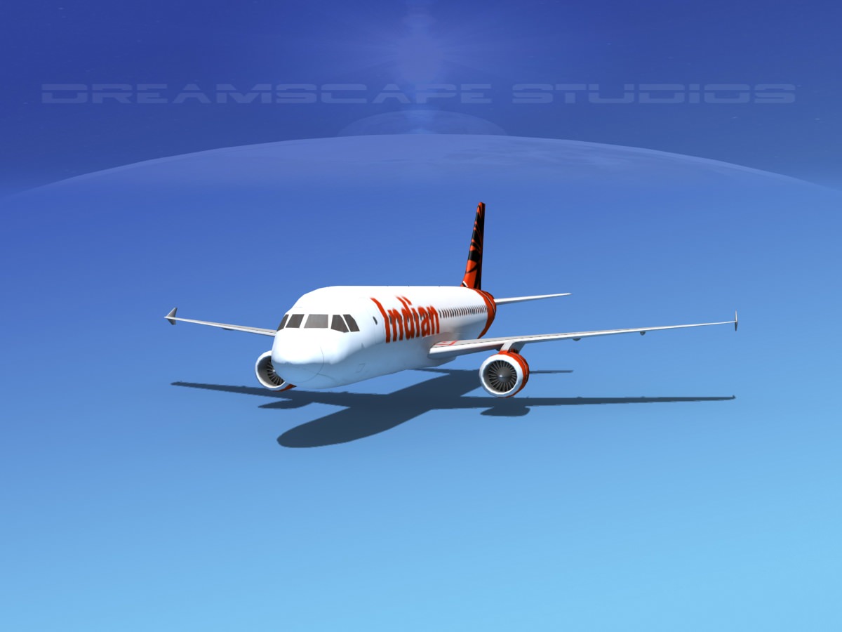 Airbus A320 LP Air India Low-poly 3D model_3