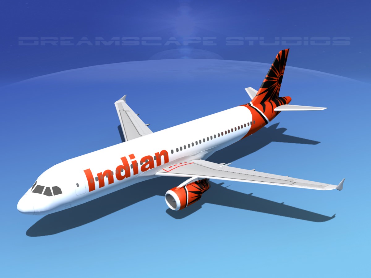 Airbus A320 LP Air India Low-poly 3D model_1