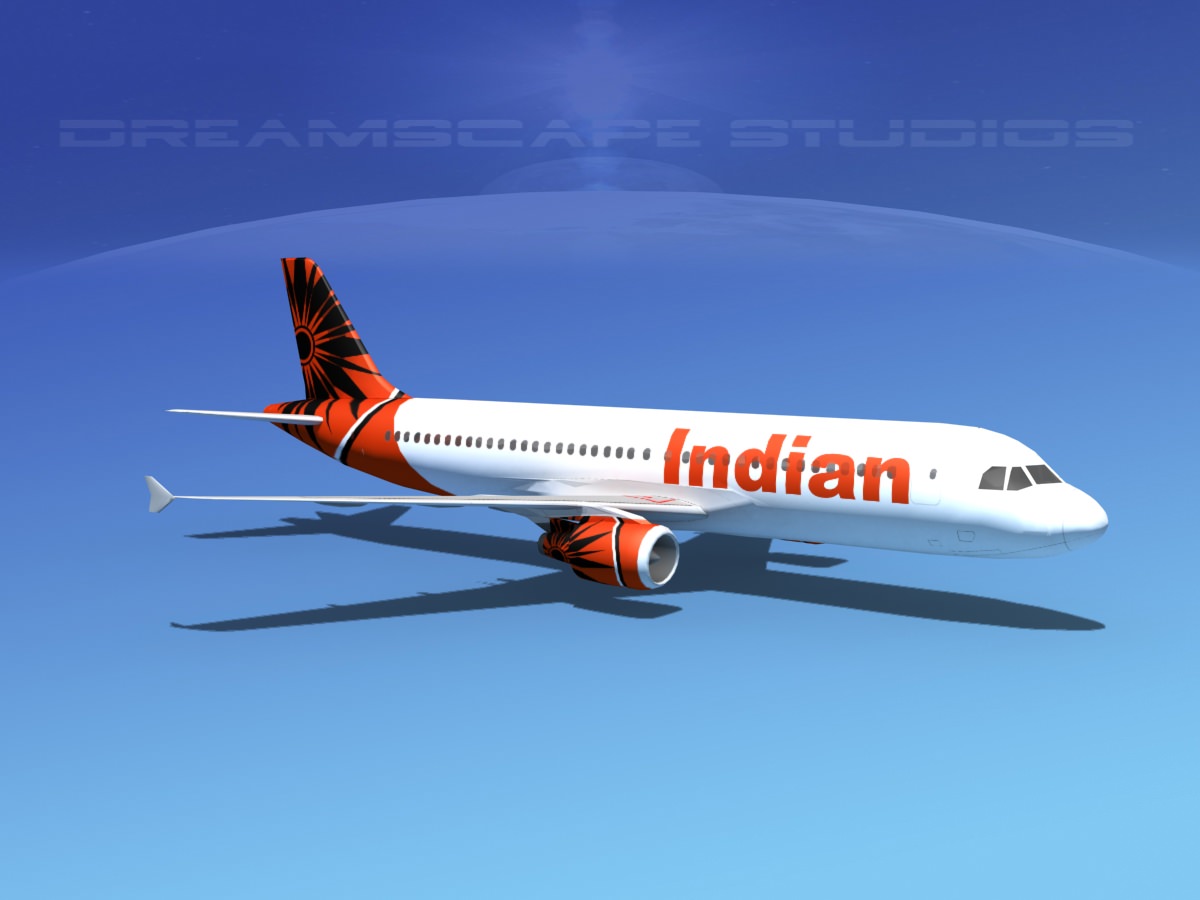Airbus A320 LP Air India Low-poly 3D model_5