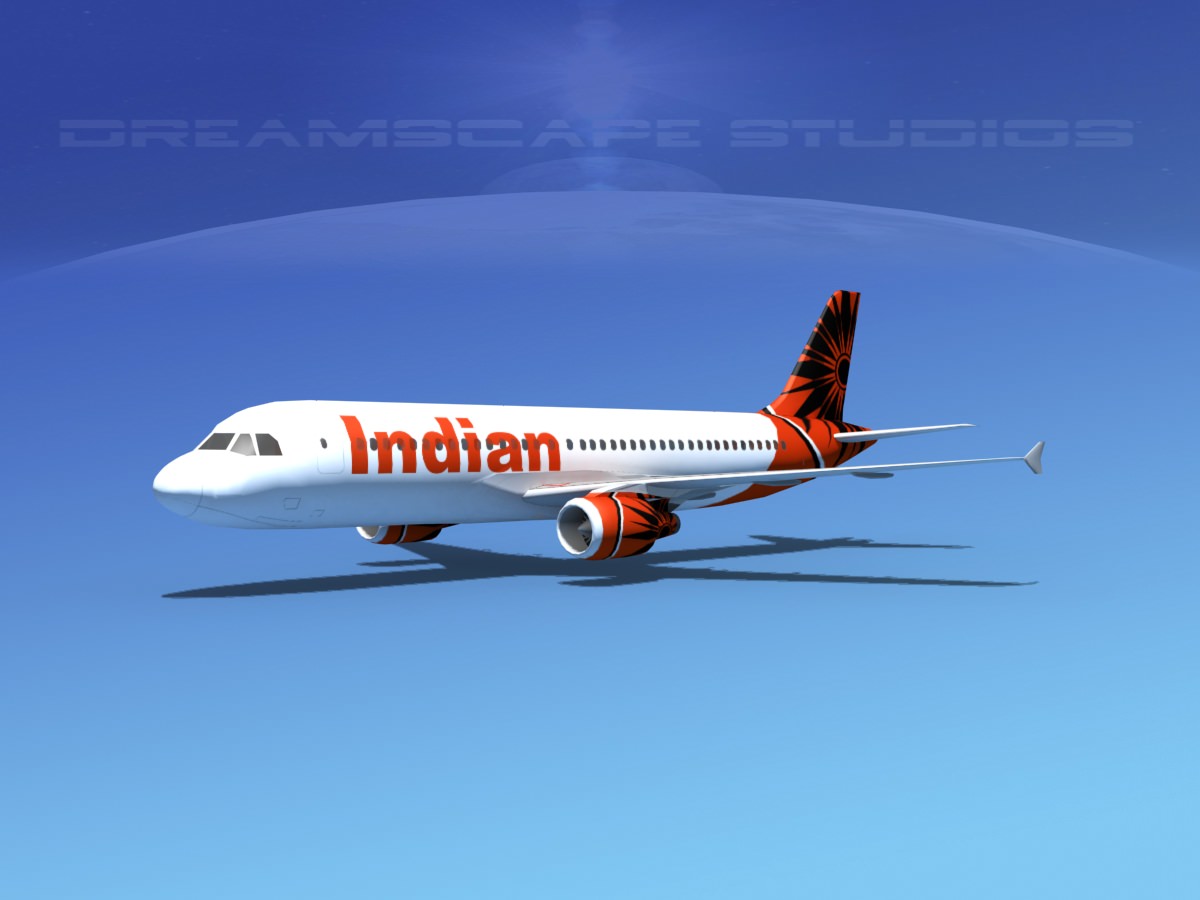 Airbus A320 LP Air India Low-poly 3D model_2