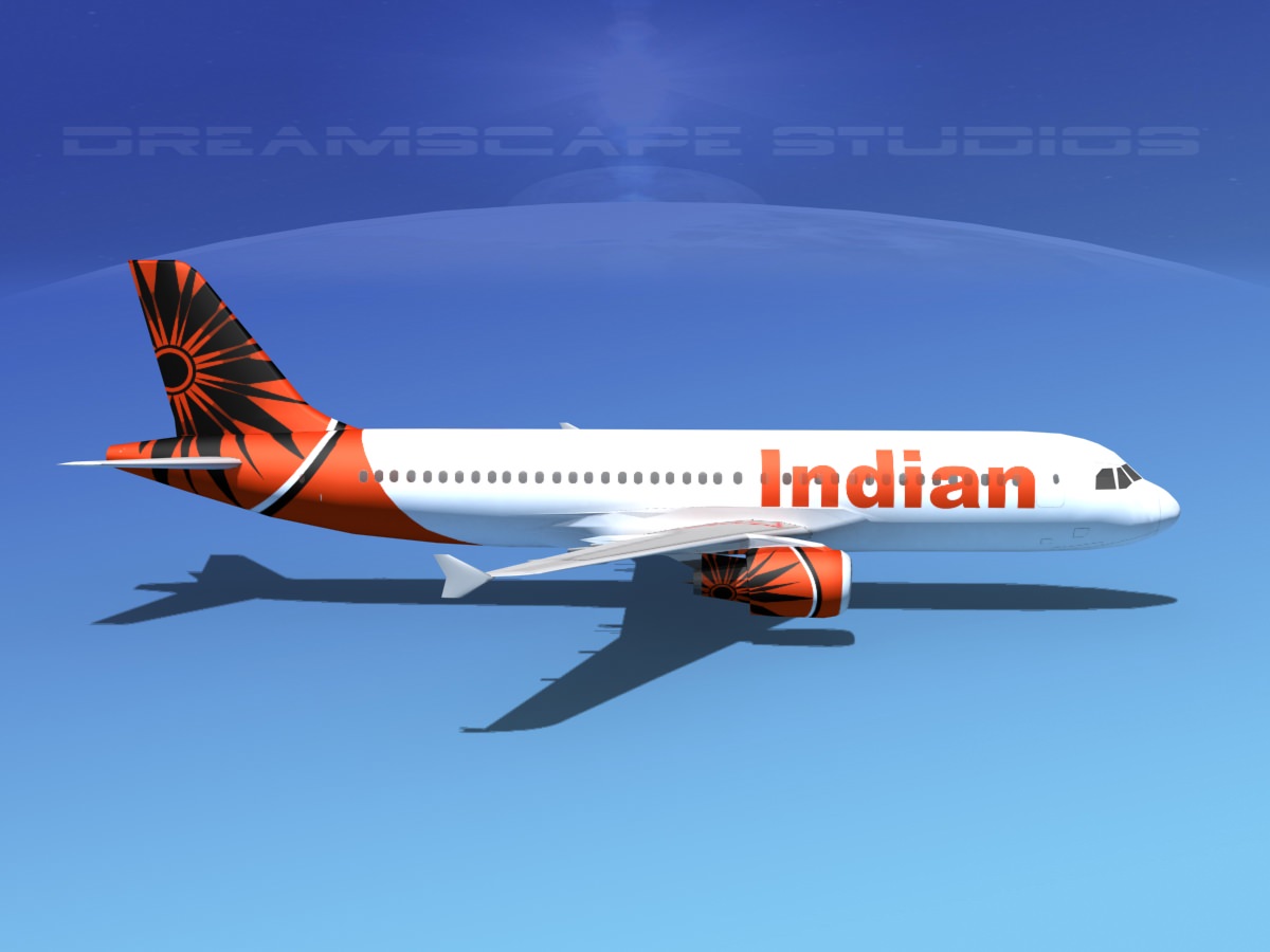 Airbus A320 LP Air India Low-poly 3D model_6