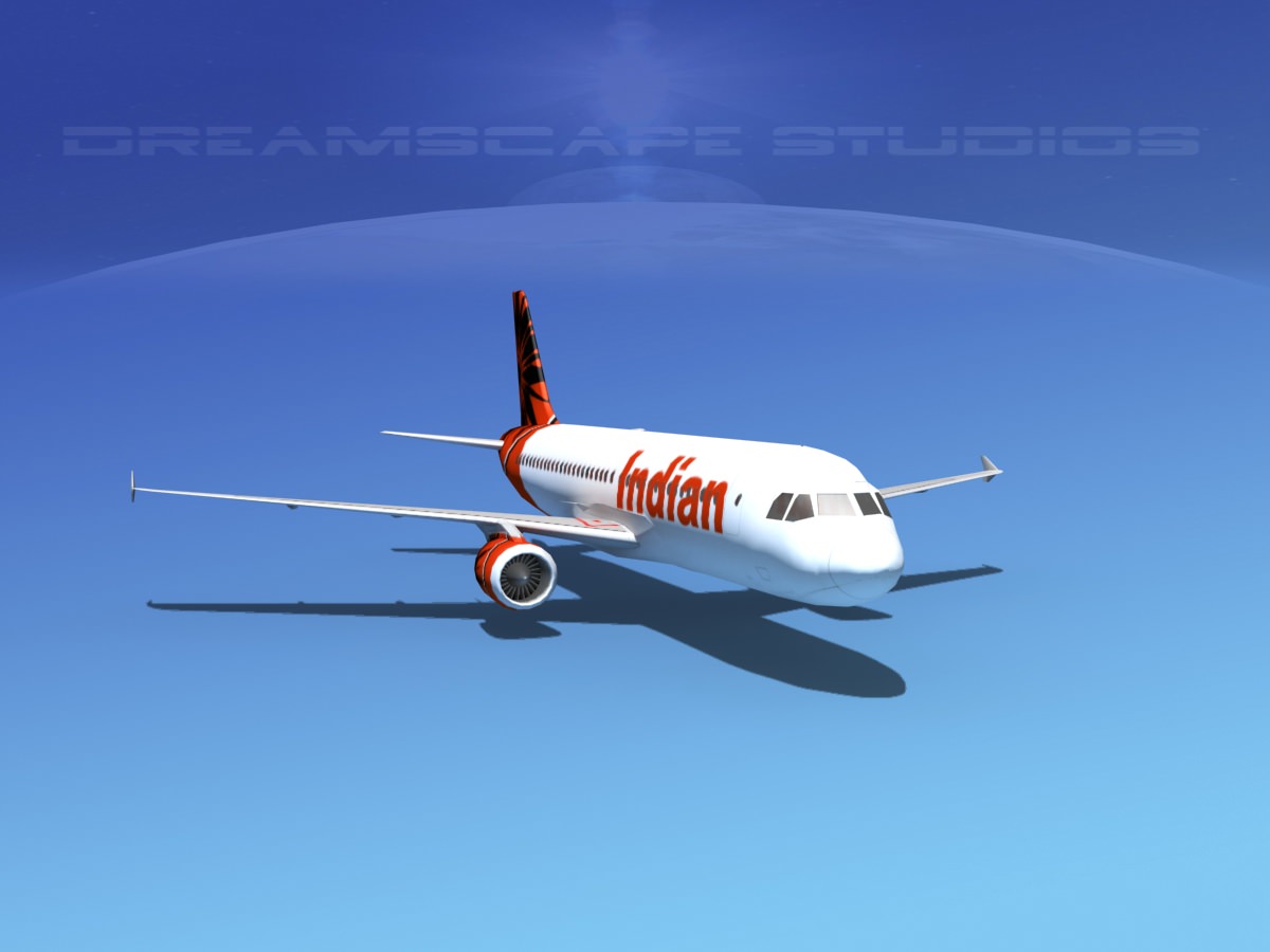 Airbus A320 LP Air India Low-poly 3D model_4