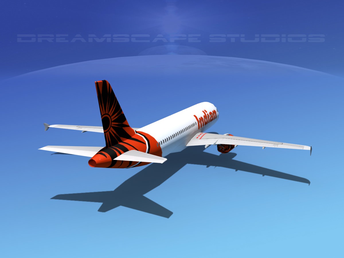 Airbus A320 LP Air India Low-poly 3D model_7