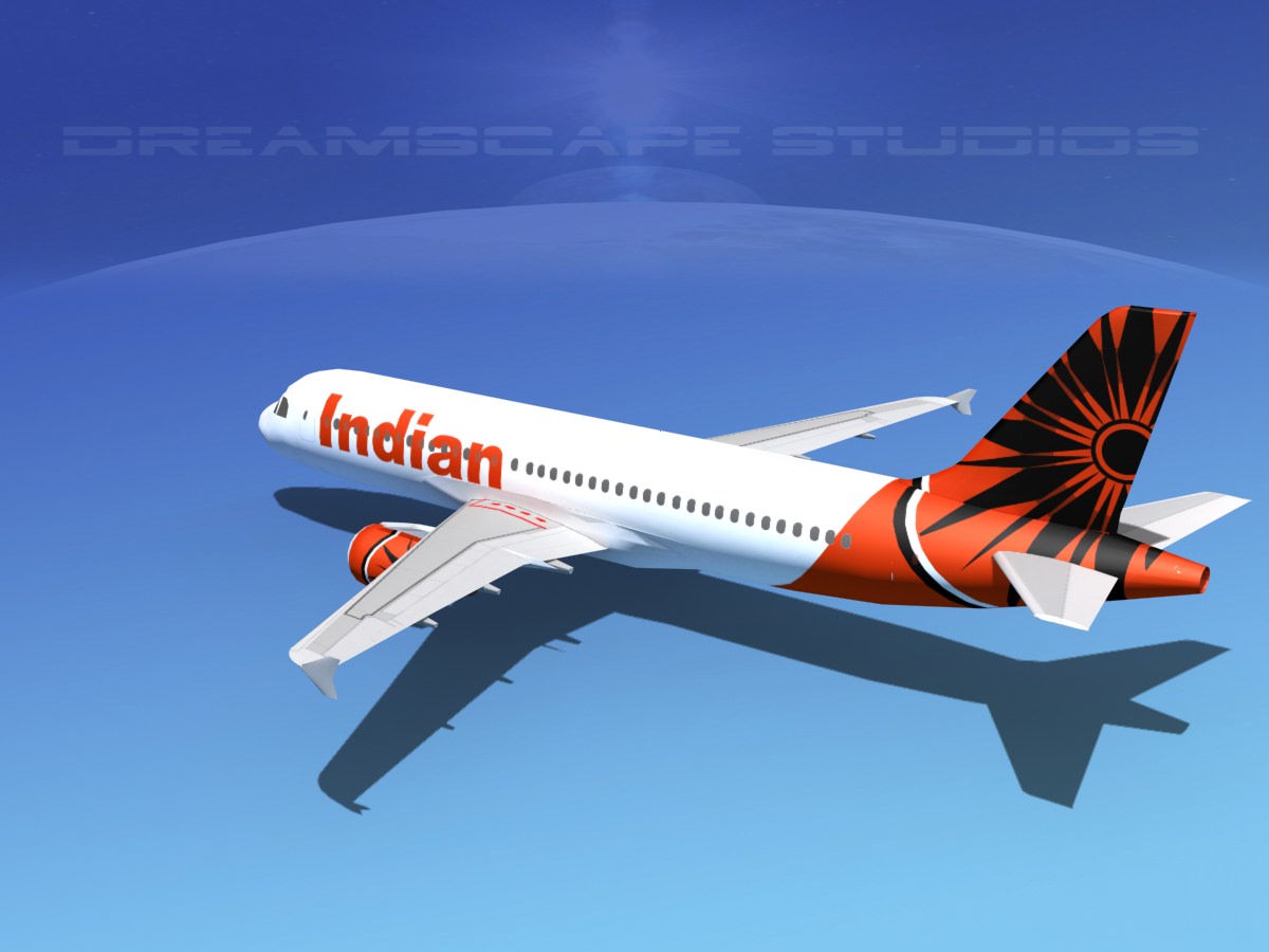 Airbus A320 LP Air India Low-poly 3D model_9