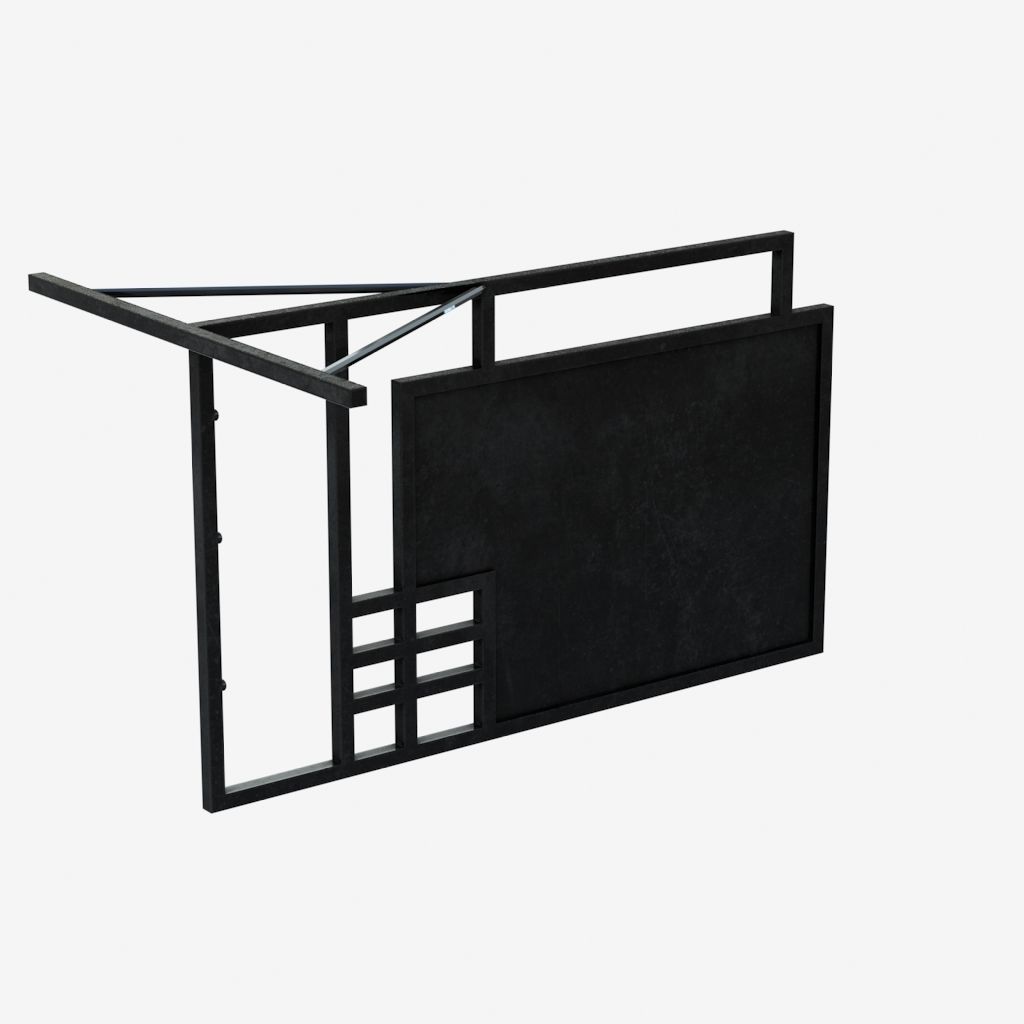 Signboard metal frame 3D model_2