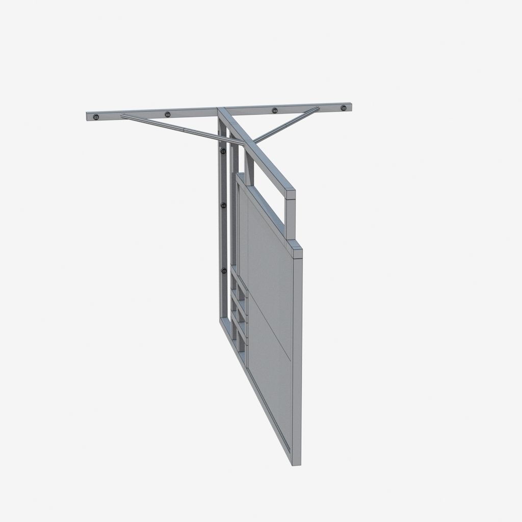 Signboard metal frame 3D model_8