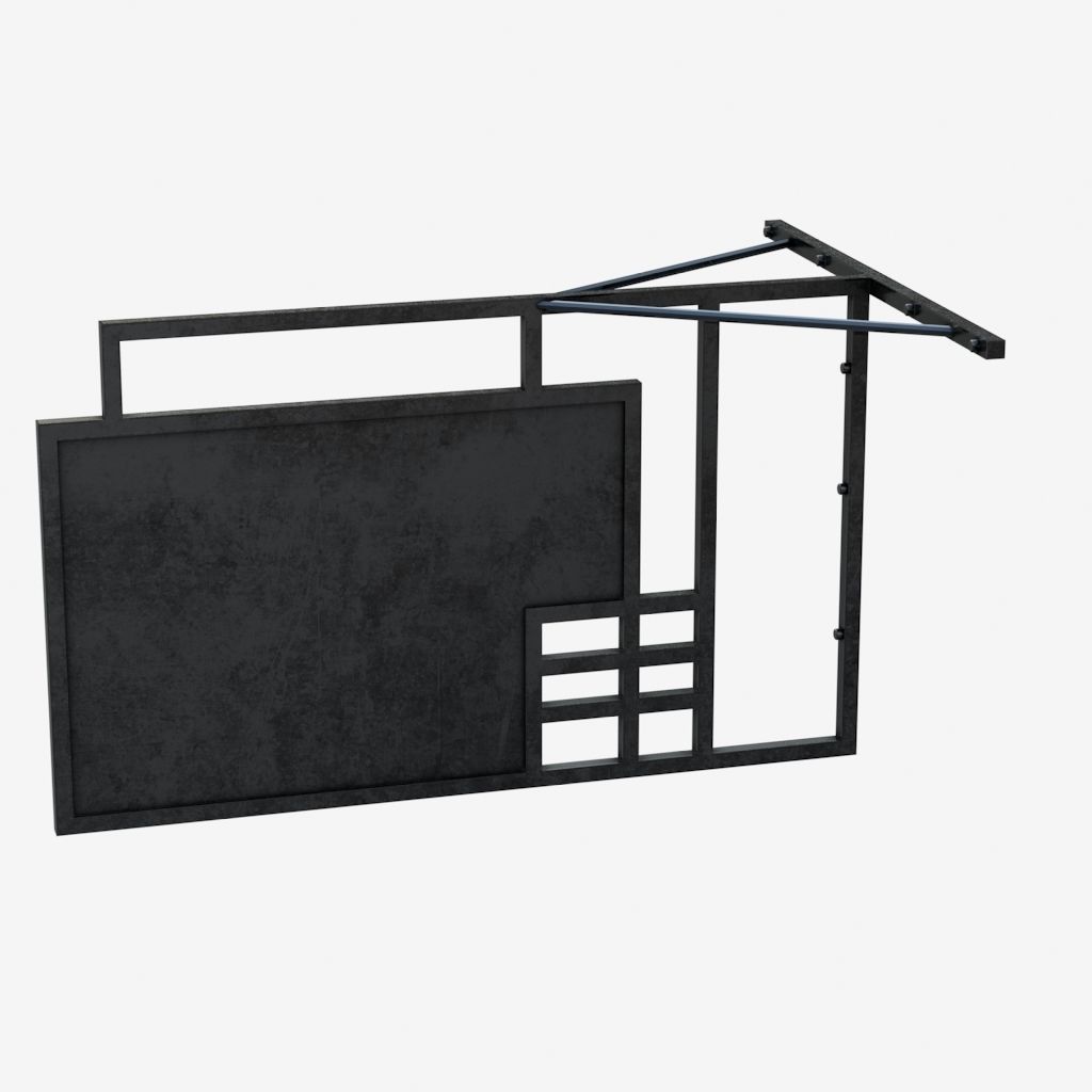 Signboard metal frame 3D model_3