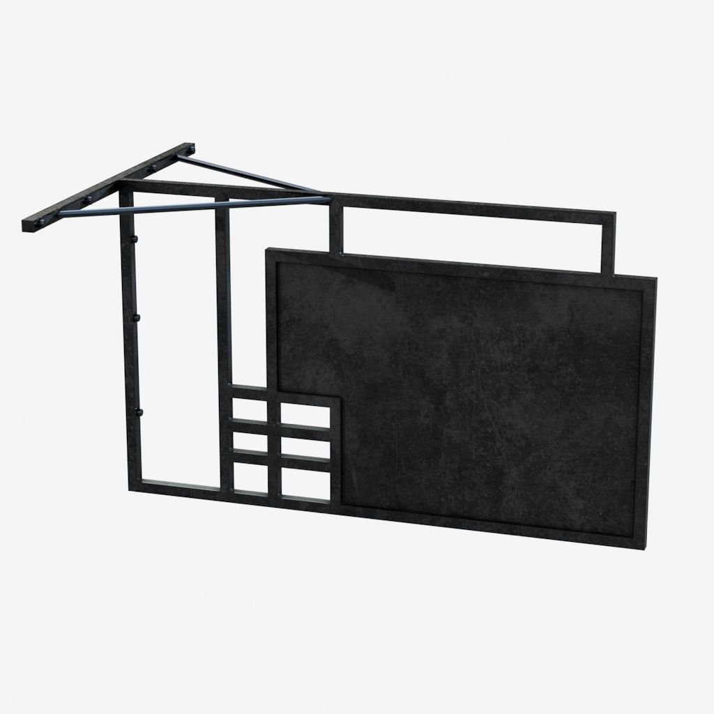 Signboard metal frame 3D model_5