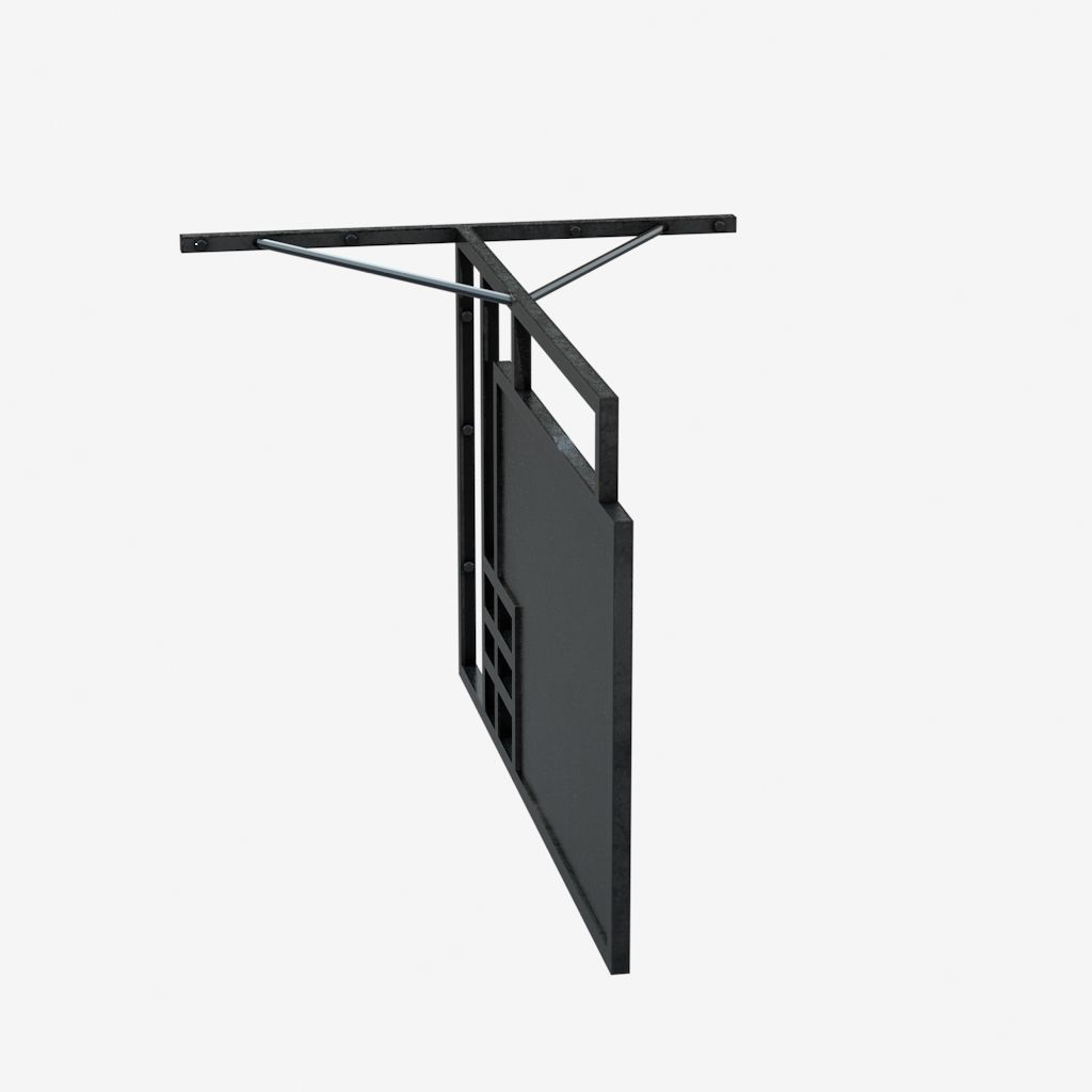 Signboard metal frame 3D model_1