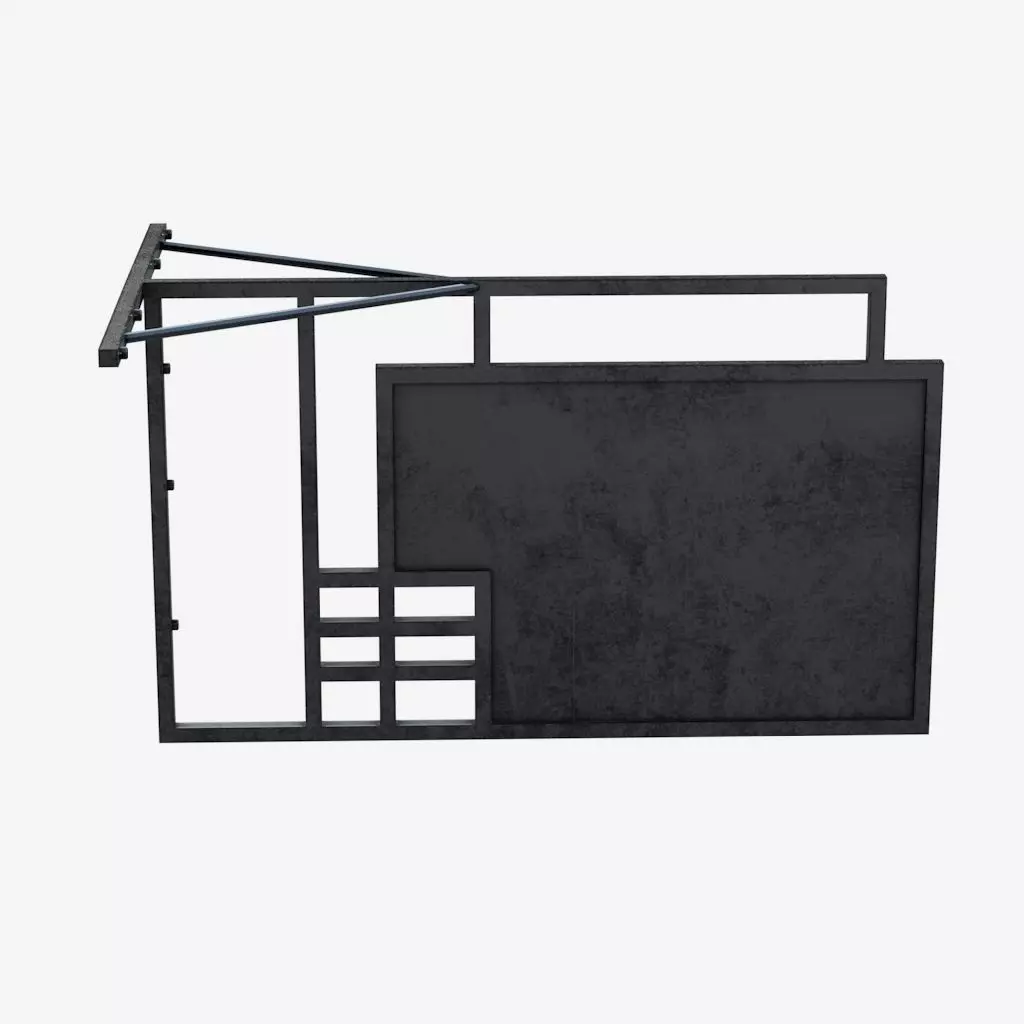 Signboard metal frame 3D model_0