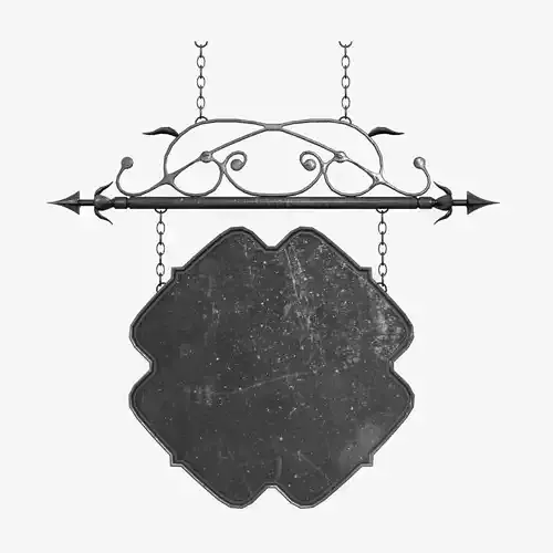 Signboard wrought iron sign 3D model