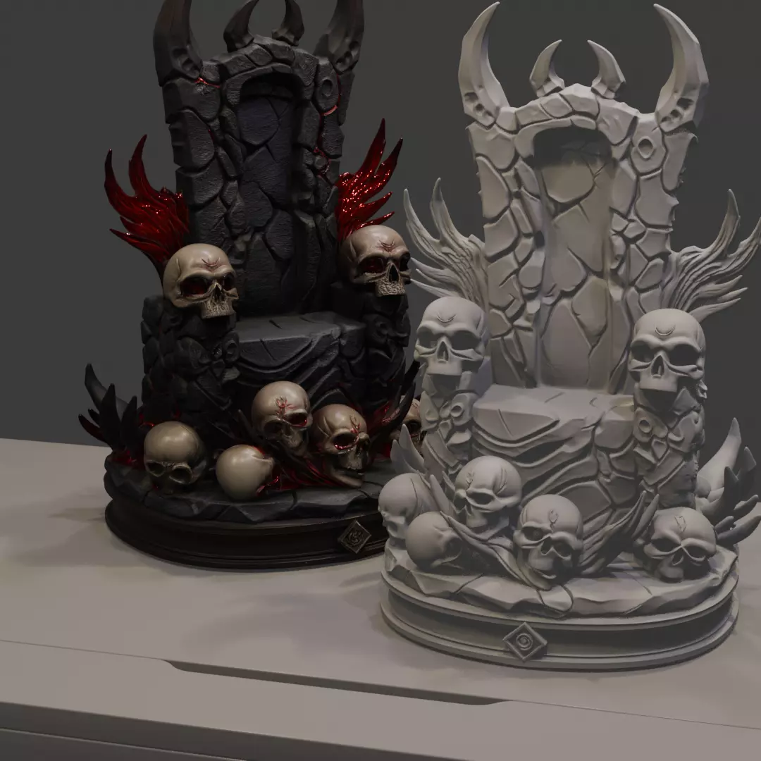 Malevolent Throne of Skulls Base 3D print model