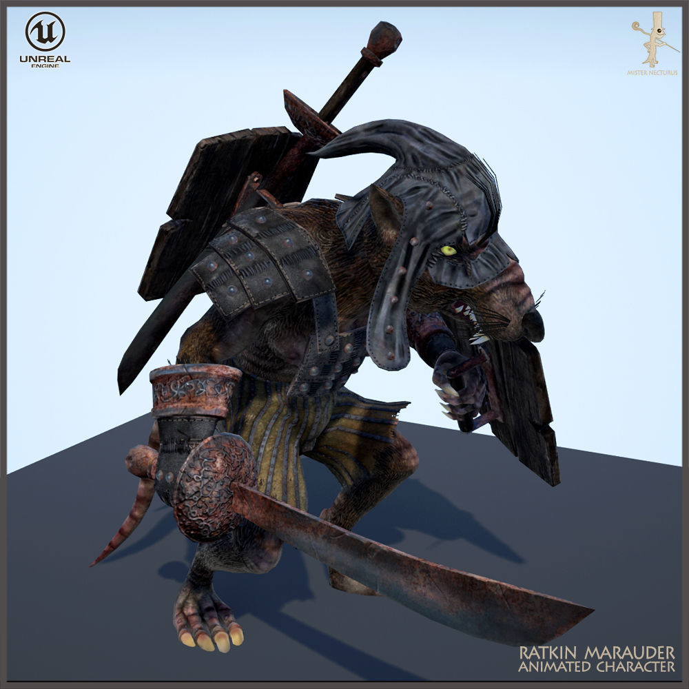 Ratkin Marauder Light Version Low-poly 3D model_16