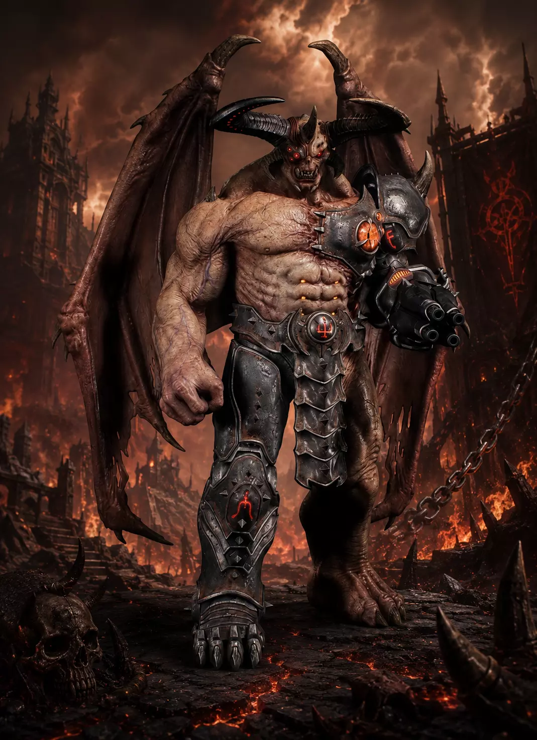 Infernal Cyber Demon STL Dark Apocalypse Collector Statue 3D print model