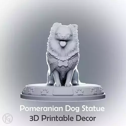 Pomeranian Dog Statue STL