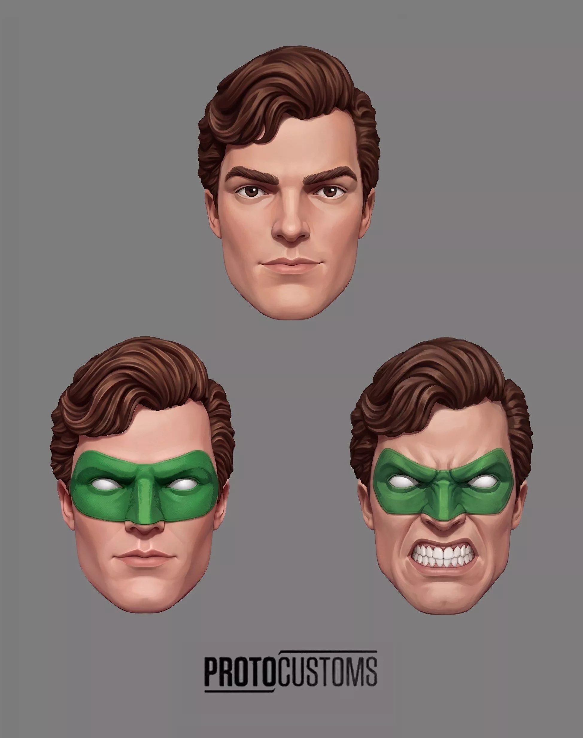 DC GREEN LANTERN HAL JORDAN SILVER AGE 3-PACK EXPRESSIONS 3D print model
