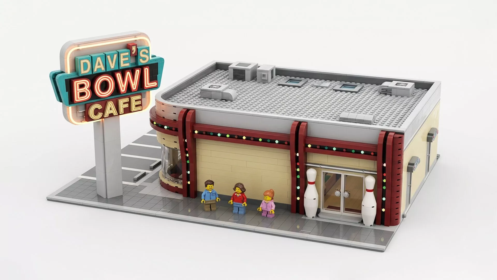 MB-910013 Retro Bowling Center Modular Architecture 3D print model