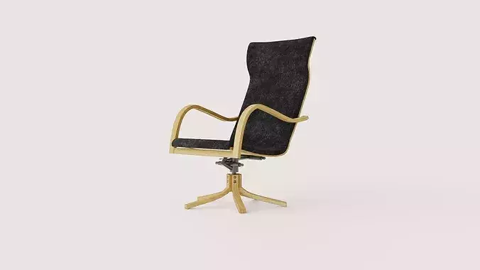 Gazell armchair in sheepskin Low-poly 3D model