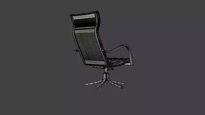Gazell armchair in sheepskin Low-poly 3D model 7