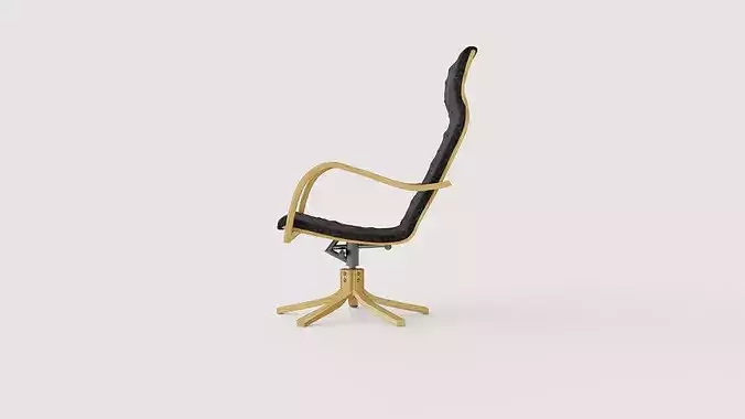 Gazell armchair in sheepskin Low-poly 3D model 3