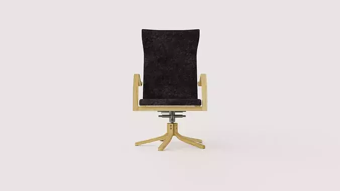Gazell armchair in sheepskin Low-poly 3D model 2