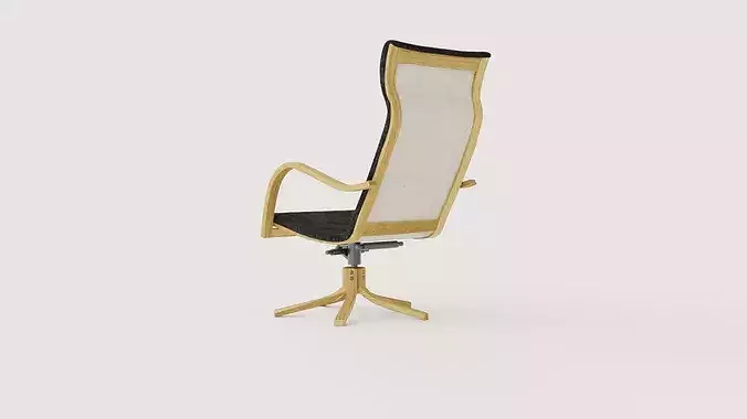 Gazell armchair in sheepskin Low-poly 3D model 4