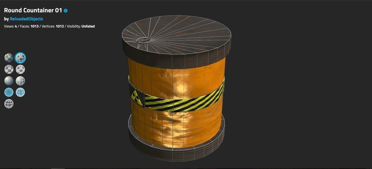 SCIFI Round Container 01 - Clean Low-poly 3D model_3