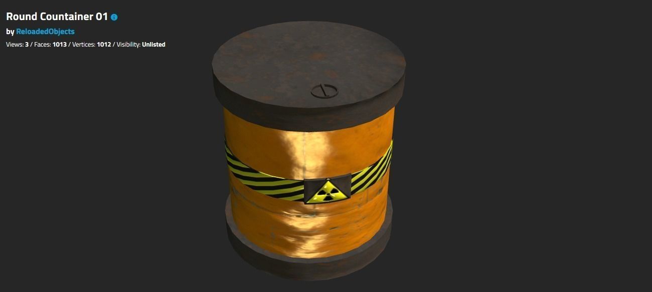 SCIFI Round Container 01 - Clean Low-poly 3D model_1