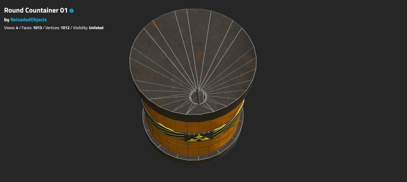 SCIFI Round Container 01 - Clean Low-poly 3D model_2
