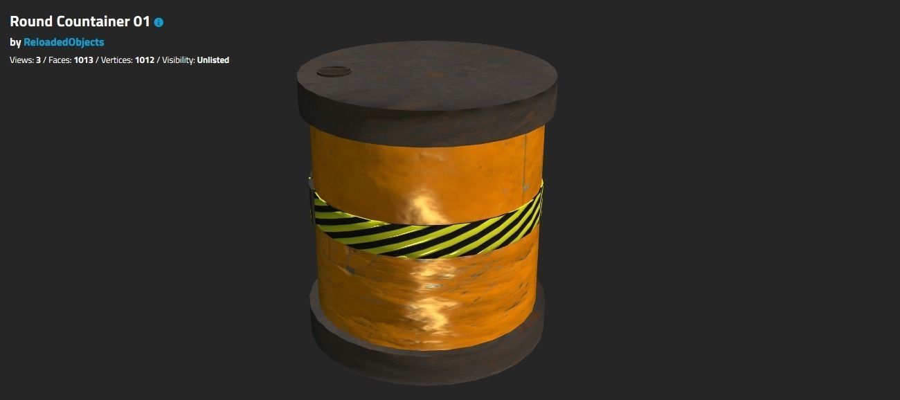 SCIFI Round Container 01 - Clean Low-poly 3D model_0