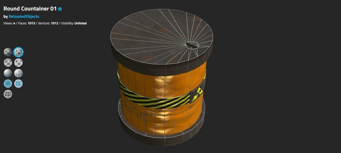 SCIFI Round Container 01 - Clean Low-poly 3D model_4