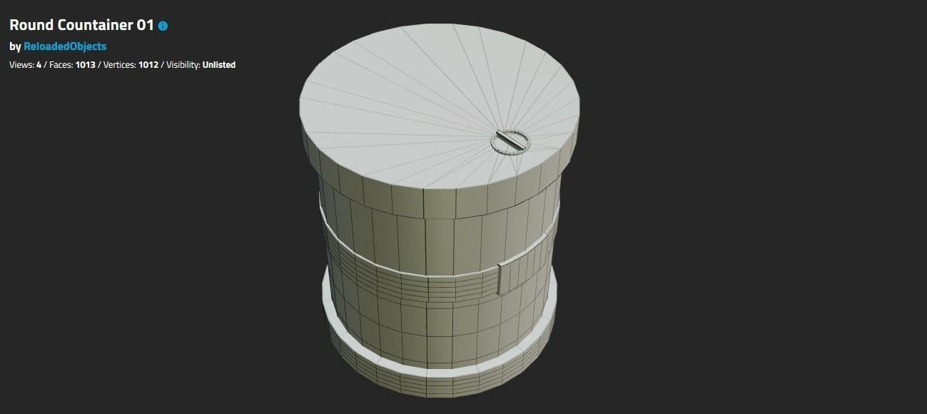 SCIFI Round Container 01 - Clean Low-poly 3D model_6